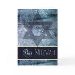Blue Bar Mitzvah Invitation Card