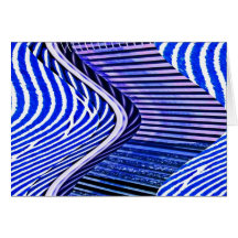 Blue Bars Twist Abstract Art Pattern Cards