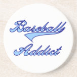 Blue Baseball Addict T-shirts and Gifts Coaster