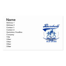 Blue Baseball All Star 2 T-shirts and Gifts Business Card