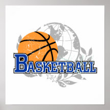 Blue Basketball T-shirts and Gifts Poster