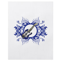 Blue Bass Blue Floral Circle Design Flyers