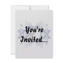 Blue Bass Blue Floral Circle Design Invite