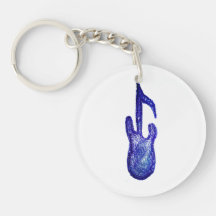 blue bass note crayon acrylic keychains