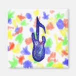 blue bass note crayon fridge magnet