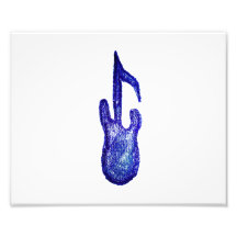blue bass note crayon photographic print