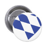 blue bavarian heart icon pinback button