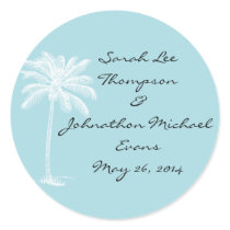 Blue Beach Getaway Wedding Seals/Stckers