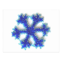 Blue Bead Snowflake Postcard