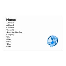 Blue Bear Eye Patch Business Card Template