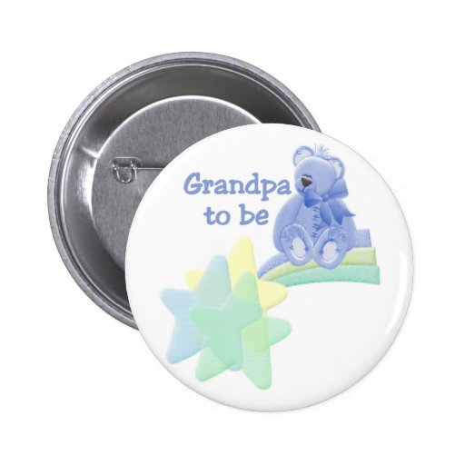 Blue Bear Grandpa to Be Pinback Button