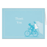 Blue Bicycle Couple Thank You Note Card