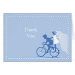 Blue Bicycle Couple Thank You Note Greeting Card