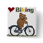 Blue Bicycle I Love Biking Tshirts and Gifts Pinback Button
