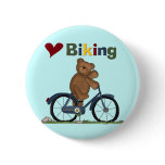 Blue Bicycle I Love Biking Tshirts and Gifts Pinback Buttons