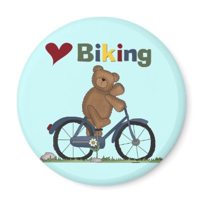 Blue Bicycle I Love Biking Tshirts and Gifts Magnets by toddlersplace