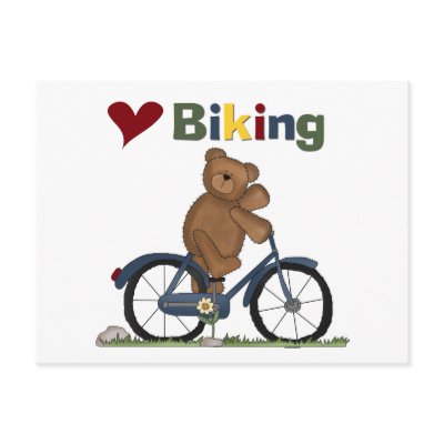 Blue Bicycle I Love Biking Tshirts and Gifts Postcard by toddlersplace