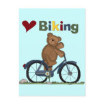 Blue Bicycle I Love Biking Tshirts and Gifts Postcard