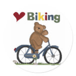 Blue Bicycle I Love Biking Tshirts and Gifts Round Sticker