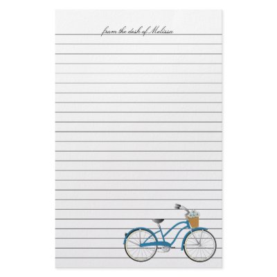 Blue Bicycle Stationery Paper by trennea