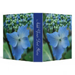 Blue big leaf hydrangea flowers 3 ring binder