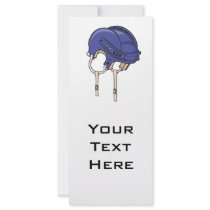 blue bike helmet custom rack card