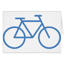 blue bike icon bicycle cylce greeting card