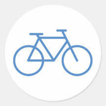 blue bike icon bicycle cylce sticker