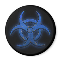 Blue Biohazard Fridge Magnet