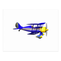 Blue Biplane Postcards