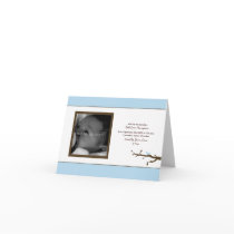 Blue Bird Baby Announcement Card