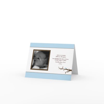 Blue Bird Baby Announcement Card by dlbaby