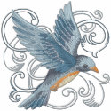 Blue Bird flight embroidered shirts