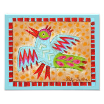 Blue Bird Folk Art print