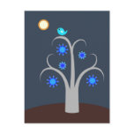 Blue Bird, Full Moon postcard