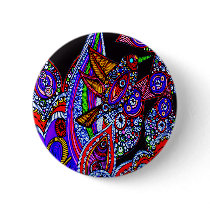 Blue Bird Of Paradise Black Button