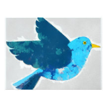Blue bird painting announcement
