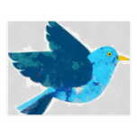 Blue bird painting postcards