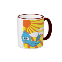 Blue bird with sunshine mugs