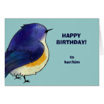 Blue Birdie Greeting Card(customizable)