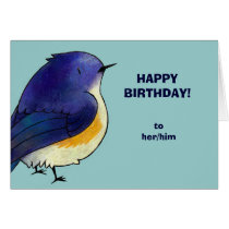 Blue Birdie Greeting Card(customizable) cards