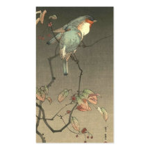 Blue Birds at Night by Seitei Watanabe 1851- 1918 Business Card Template