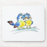 Blue birds mouse pad
