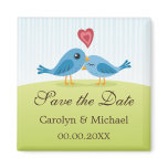 Blue birds with heart Save the Date magnet
