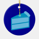 Blue Birthday Cake Christmas Ornaments