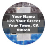 blue black address labels sticker