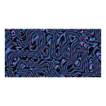 Blue Black and Purple Abstract Photo Greeting Card