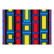 Blue black and red rectangle design invites