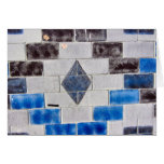 blue black bricks greeting card