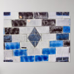 blue black bricks posters